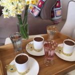 Turkish coffee with daffodil, nergis çiçeği ile harika kahve sunumu