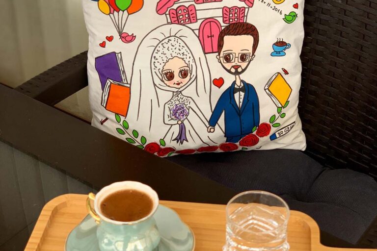 Happy family and coffee