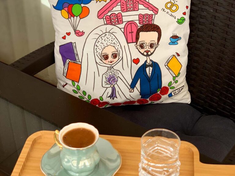 Happy family and coffee