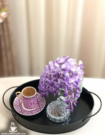 Nice combination with coffee and flower in purple