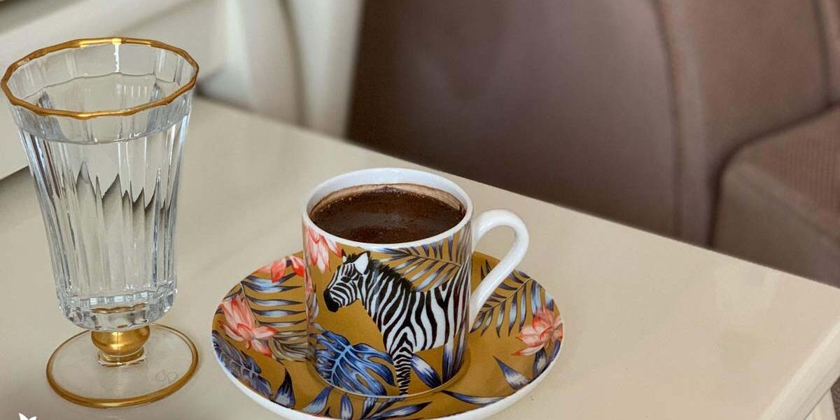 Turkish coffee and water