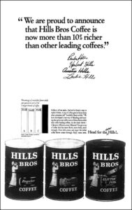 Hills Brothers ads