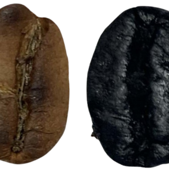 light and dark roasted coffee